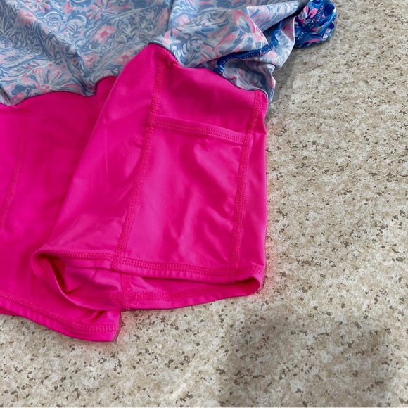 Lilly Pulitzer Luxletic Aila Skort Skirt Blue/Pink Floral Sz XXS Built-In Shorts - Picture 5 of 10